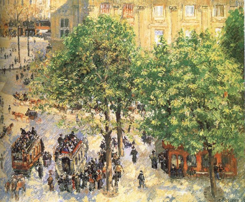 Camille Pissarro Paris spring sunshine streetscape oil painting picture